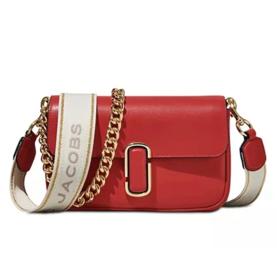 Marc Jacobs Women`s The J Marc Shoulder Leather Bag True Red