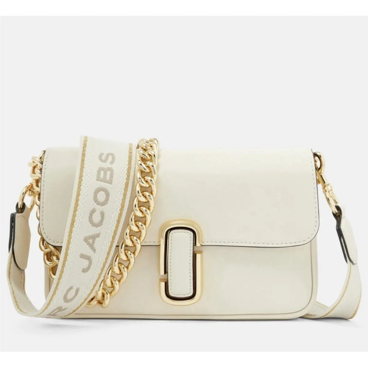 Marc Jacobs Women`s The J Marc Shoulder Leather Bag Cloud White