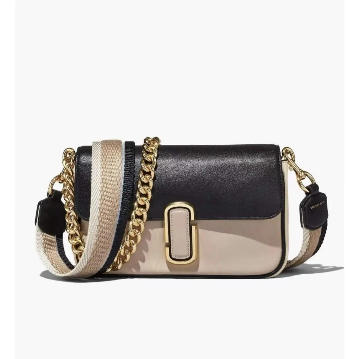 Marc Jacobs Women`s The J Marc Shoulder Leather Bag Greige Multi