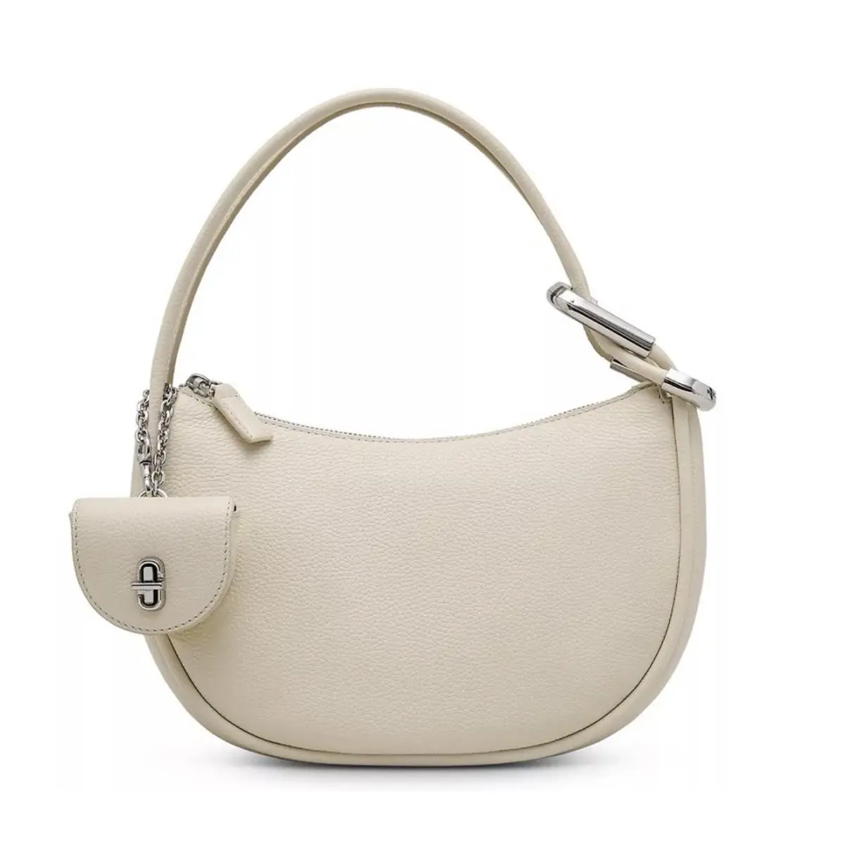 Marc Jacobs Women`s The Dual Hobo Shoulder Leather Bag Cloud White