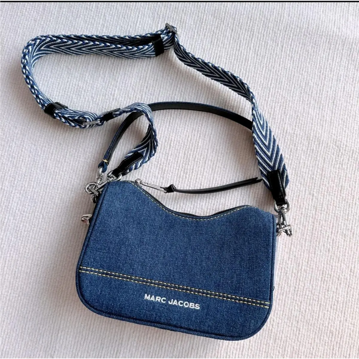 Marc Jacobs Denim Drifter Convertible Shoulder Bag Blue OS