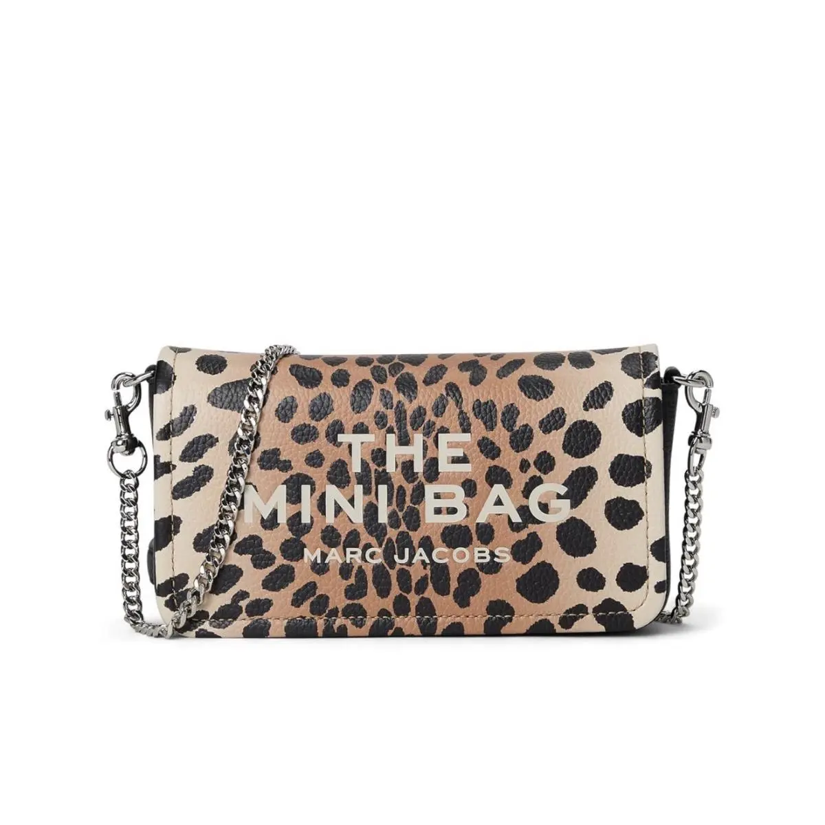 Marc Jacobs Womens The Cheetah Leather Chain Mini Bag Black Multi