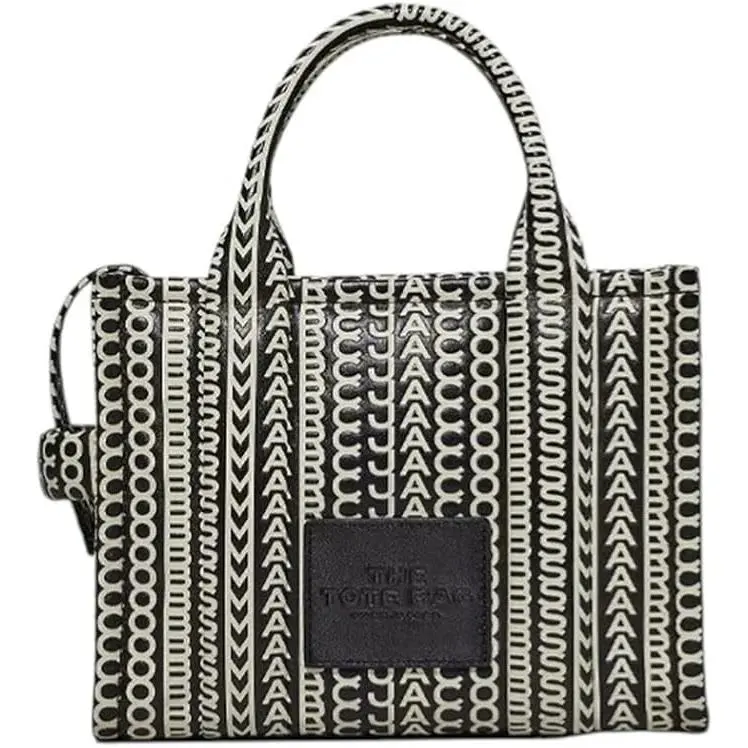 Marc Jacobs The Monogram Leather Mini Tote Bag - Black/white 2S3HTT001H03-005