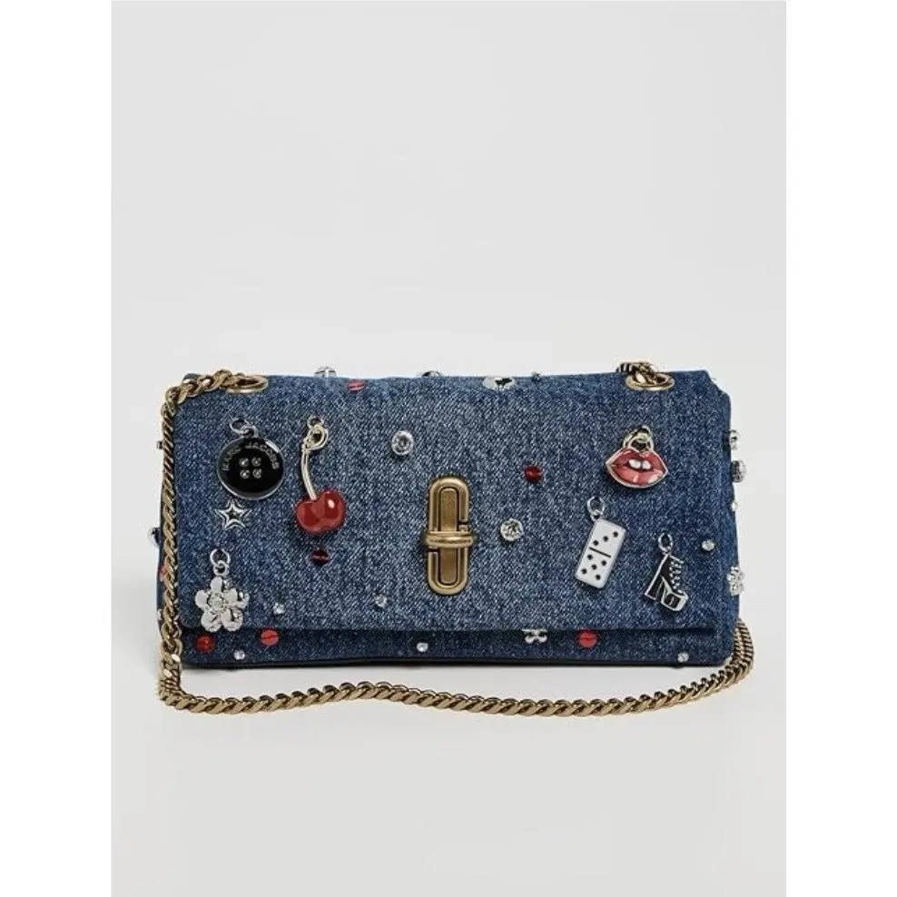 Marc Jacobs Women`s The Trinket Charm Denim Dual Chain Mini Bag