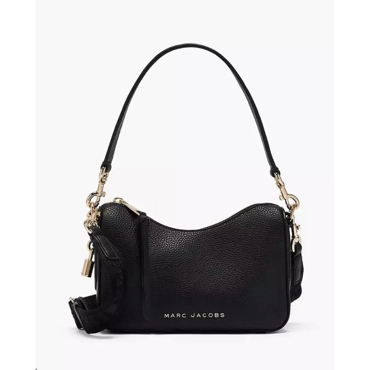 Marc Jacobs Drifter Small Convertible Shoulder Bag Pebbled Leather Black