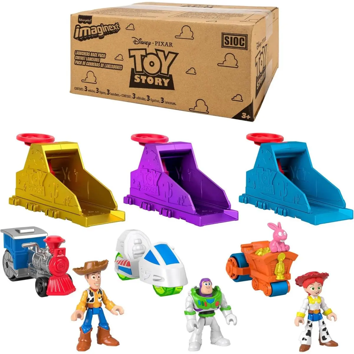 Imaginext Disney and Pixar Toy Story Launcher Set w/ 3 Action Figure Vehicle