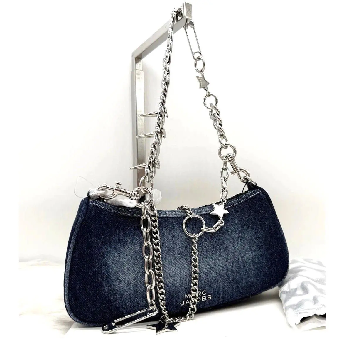Marc Jacobs The Faded Star Charm Denim Shoulder Bag In Indigo
