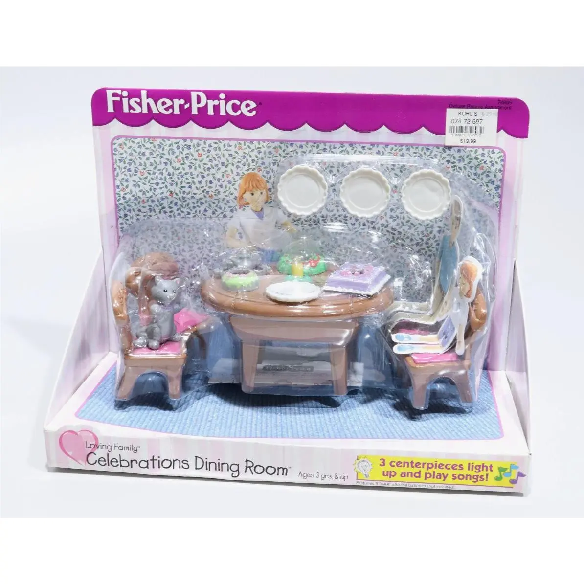 Fisher Price Loving Family Dollhouse Celebrations Dining Room 1999 Vtg
