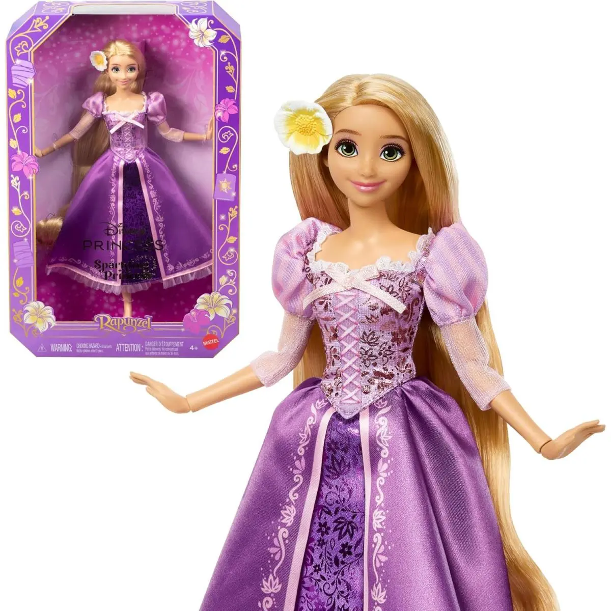 Disney Princess Rapunzel Sparkling Princess Fashion Doll with Long Hair Gift
