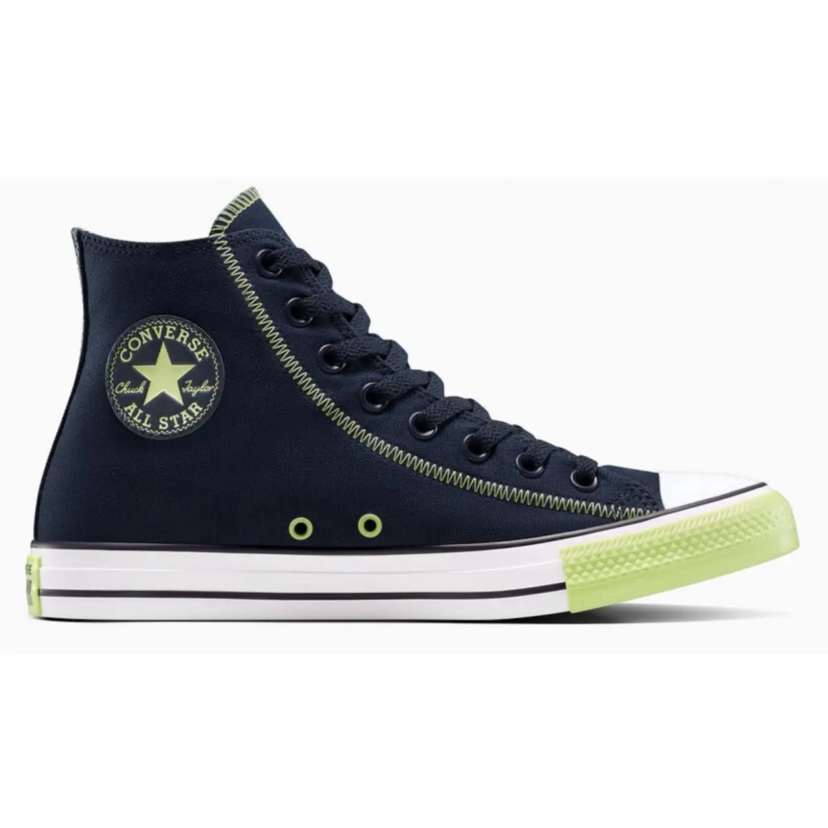 Converse Men`s Chuck Taylor All Star Neon Hi-top Shoes Sneakers Kicks Black