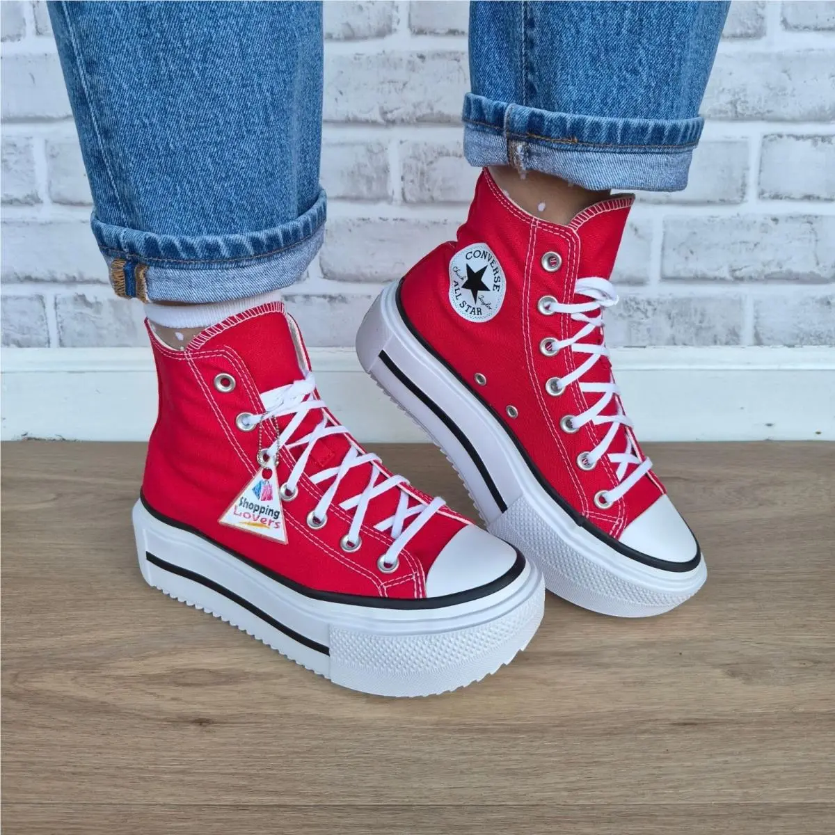 Converse Chuck Taylor Lift Double Stack Hi Sz 9 Womens Shoes Sneaker Red A15542C