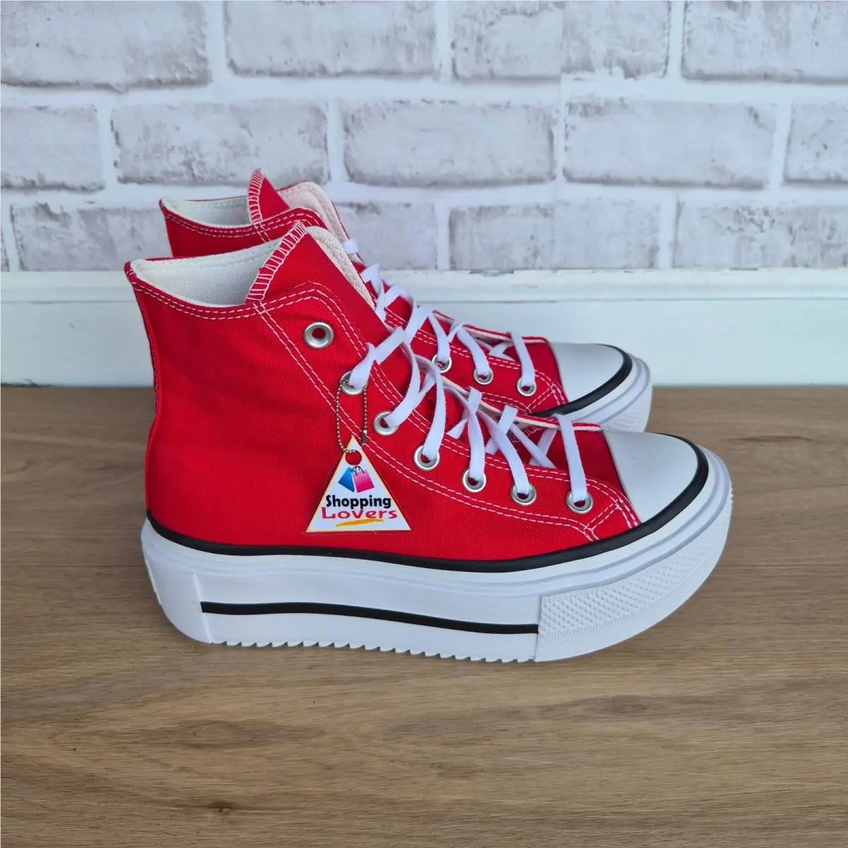Converse Chuck Taylor Lift Double Stack Hi Sz 7 Men`s Shoes Sneaker Red A15542C