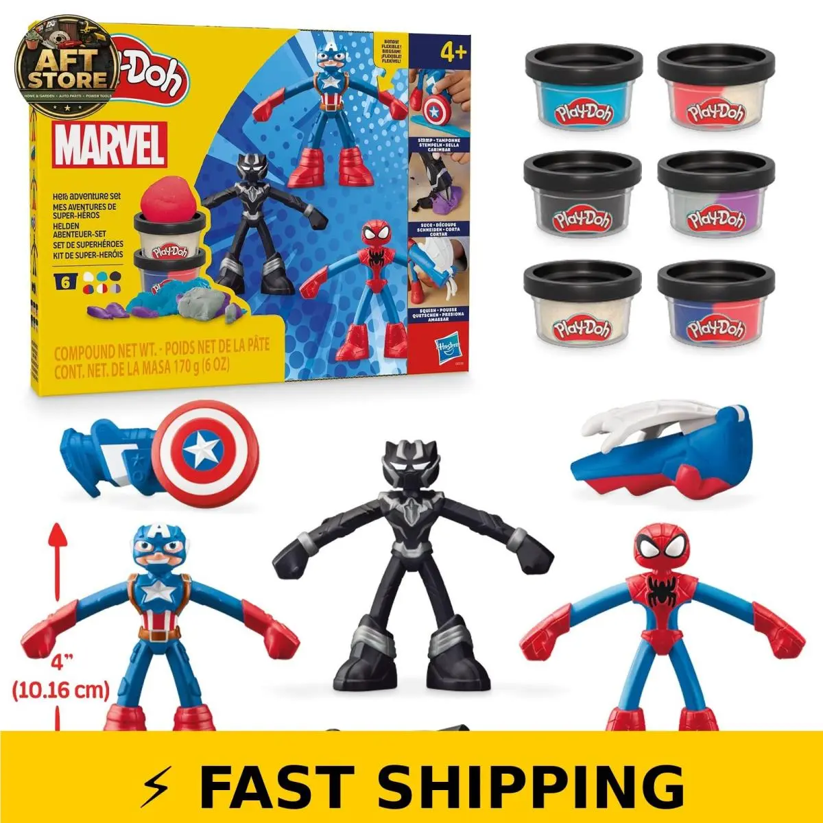 Play-doh Marvel Hero Adventure Playset with 3 Action Figures