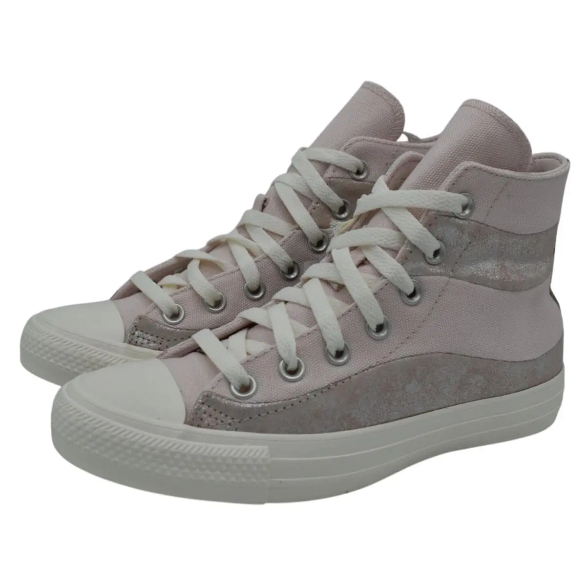 Converse Women 7 Chuck Taylor All Star Suede Canvas Blush High Top Sneaker Shoes