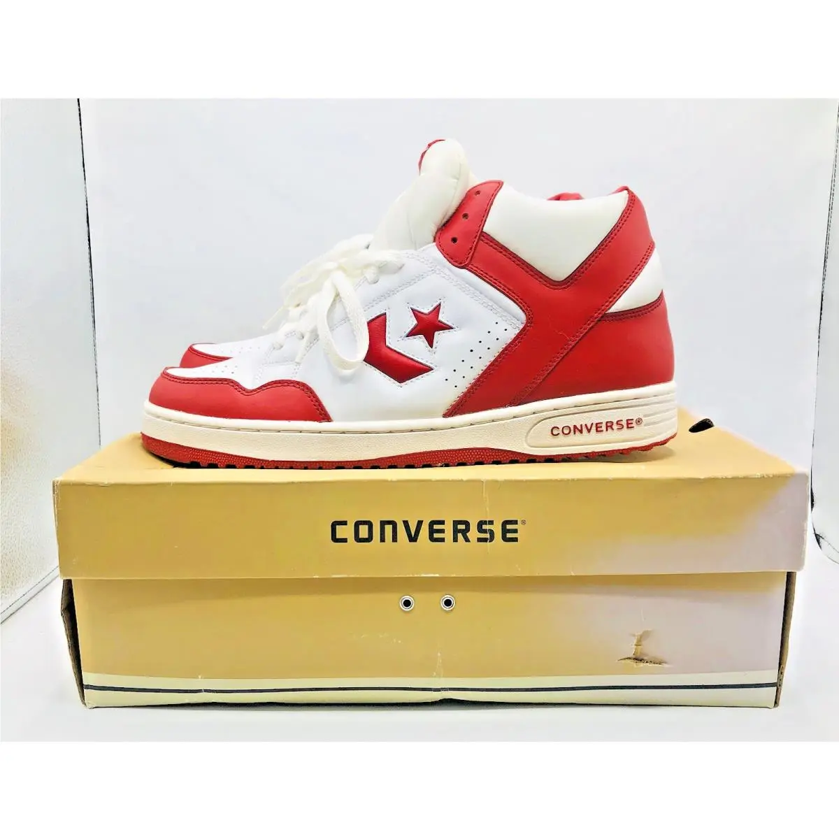 Converse Weapon White/red OG Basketball High Top Size US 13 Vintage Sneakers