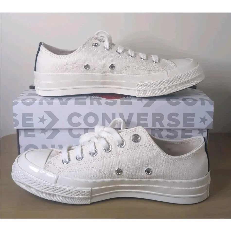 Size 5.5 Mens / 7.5WMNS - Converse Comme Des Garcons Play Chuck 70 A08795C Cream