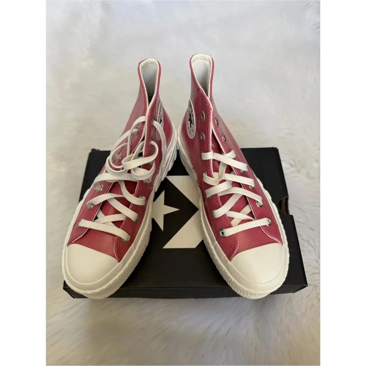 Converse Madder Pink/white High Top Platform Sneakers 6.5
