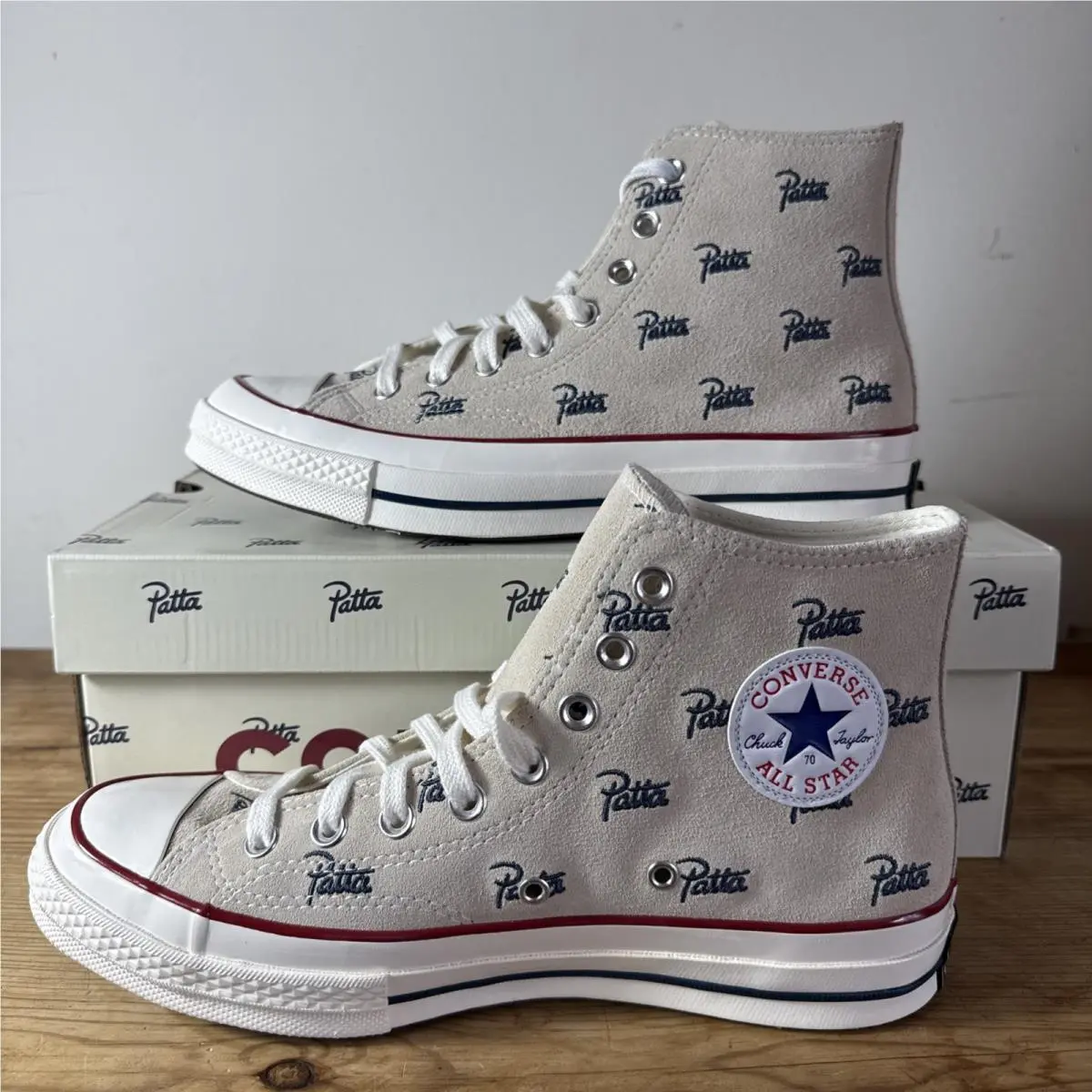 Patta x Converse Chuck 70 Hi Patta Mini Logo Pack Natural Ivory Size 8.5 A12831C