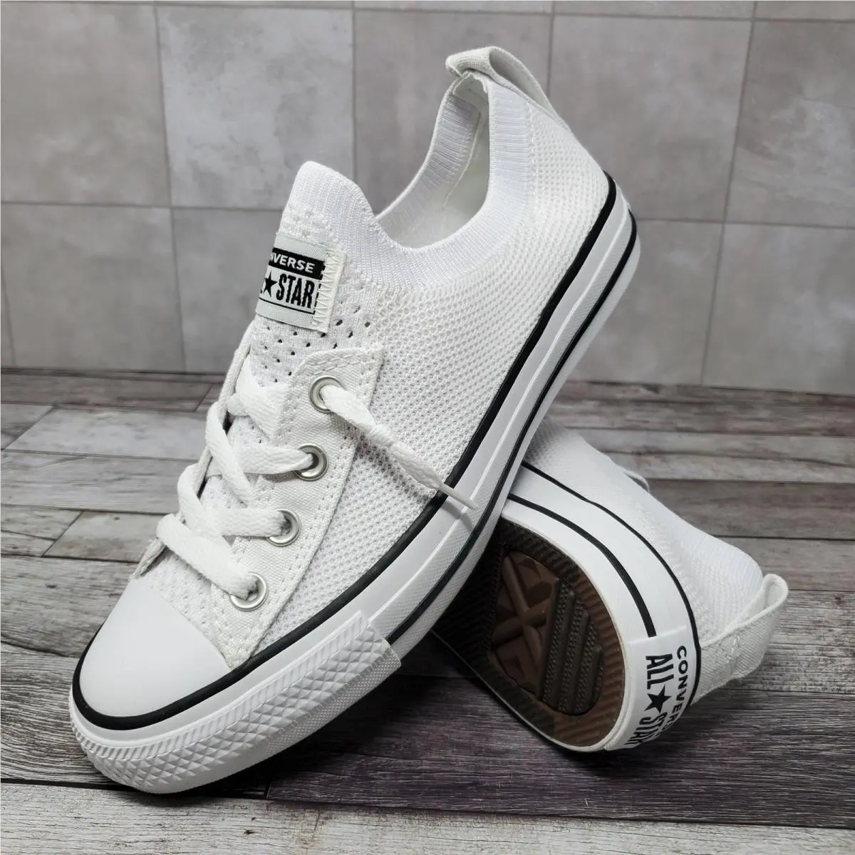 Converse Chuck Taylor All Star Shoreline White Black Women’s Size 7.5 565490F