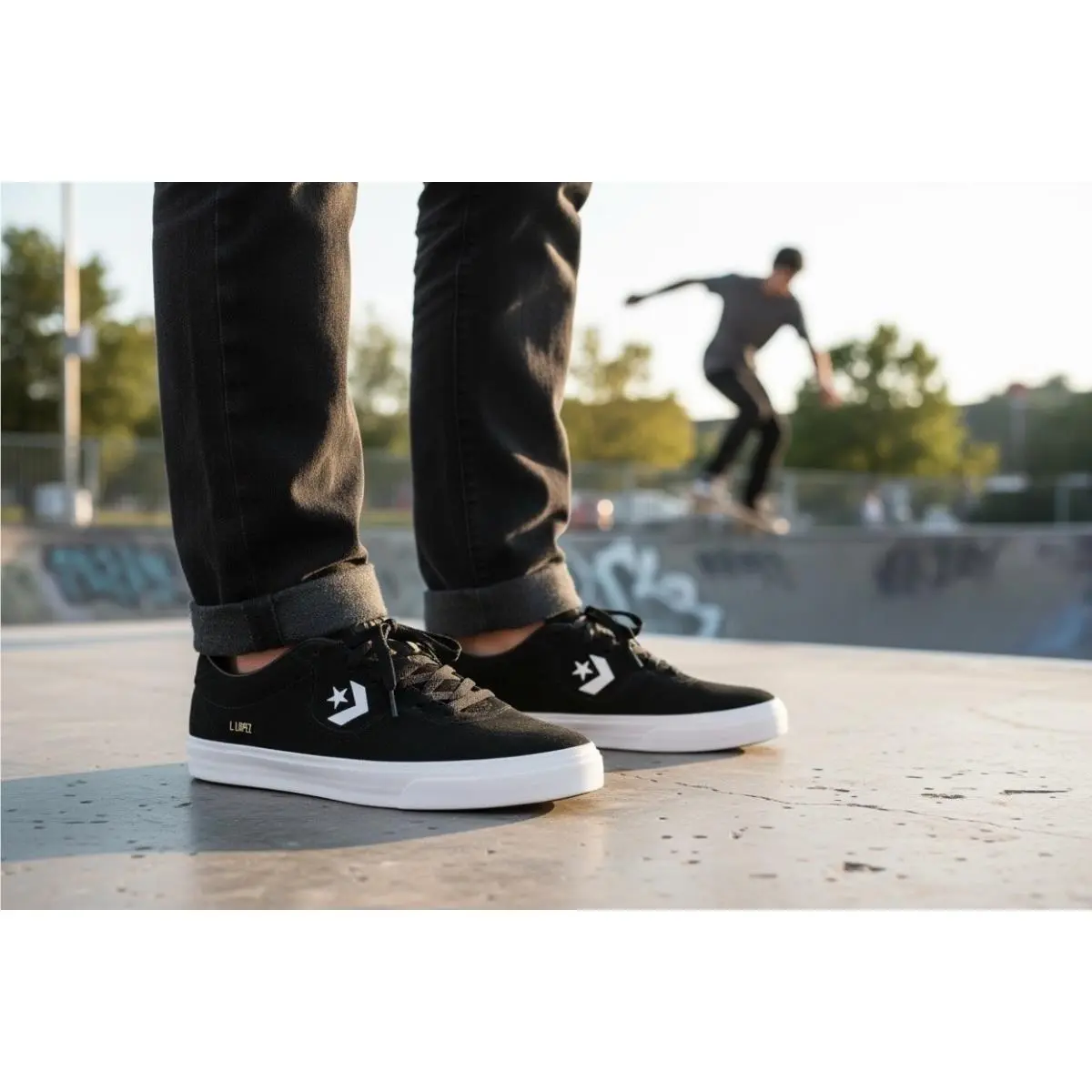 Converse Louie Lopez Pro OX Black White Suede Skate Shoes Men`s 8 / Women`s 9.5