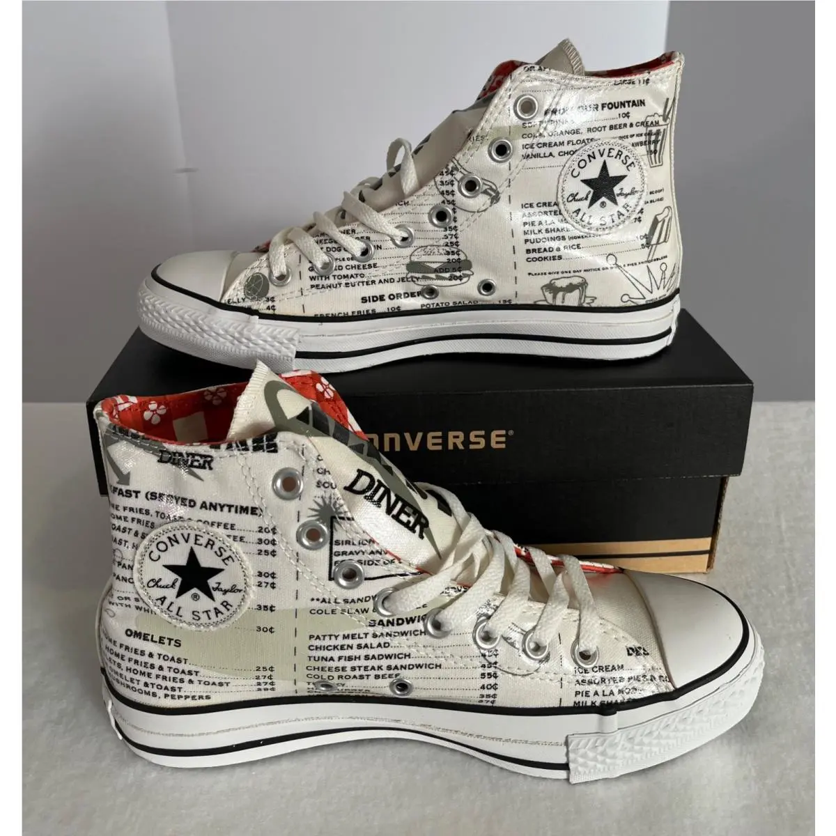 Vintage Converse Chuck Taylor All Star Diner Menu Men 7 Women 9