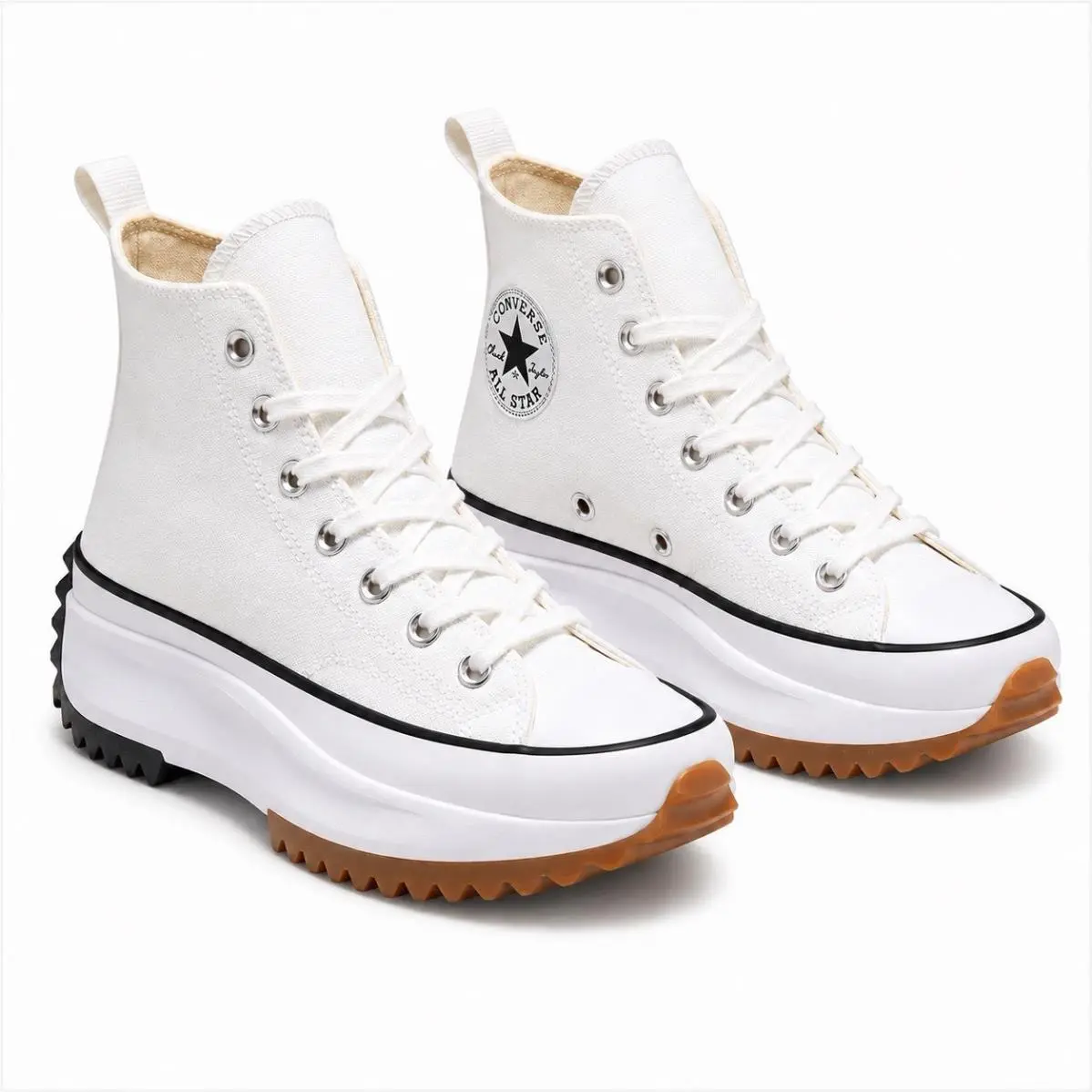 Converse Run Star Hike High Top White Platform Sneakers Mens 8 Unisex