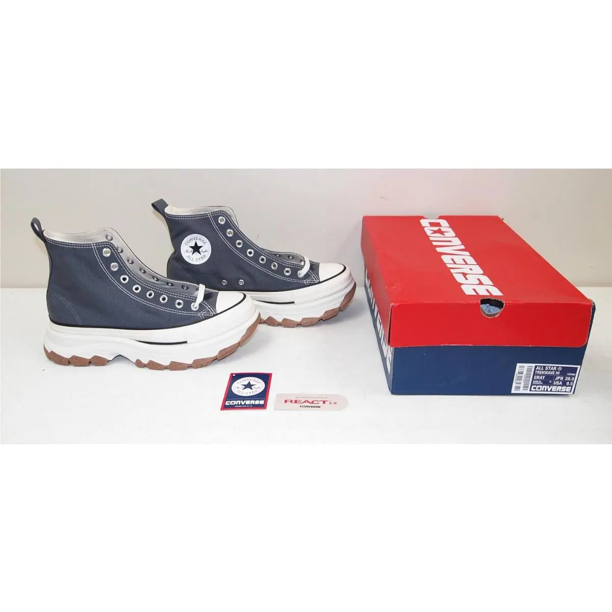 Men`s Gray Converse All Star Trekware HI Size 9.5 High Top Shoes Usa
