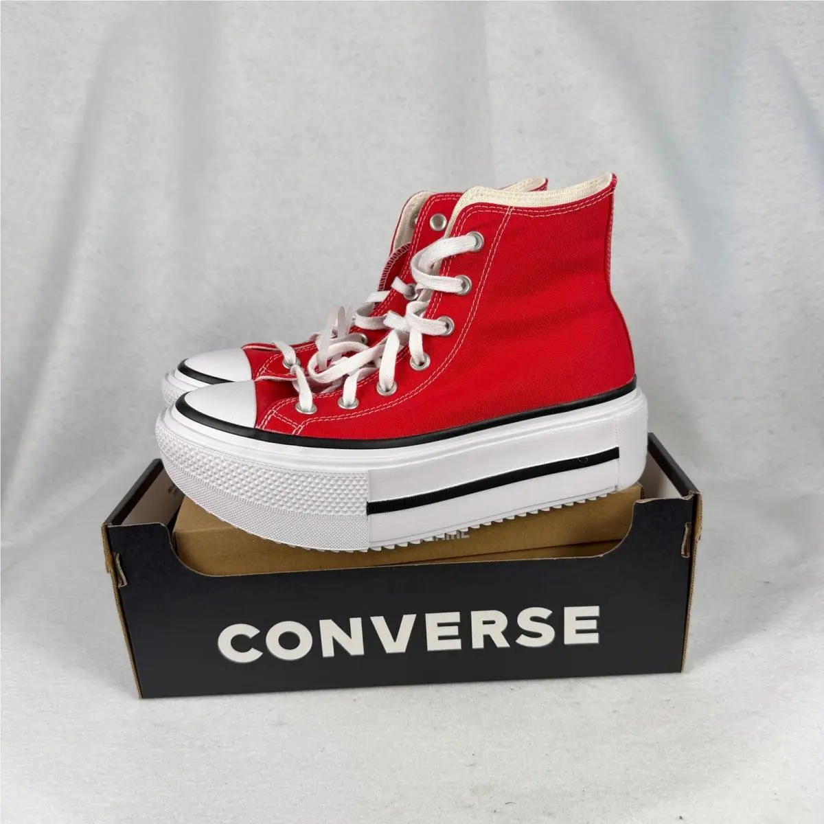 Converse Chuck Taylor All Star Lift Double Stack Women 8.5 Men 6.5 Red Platform