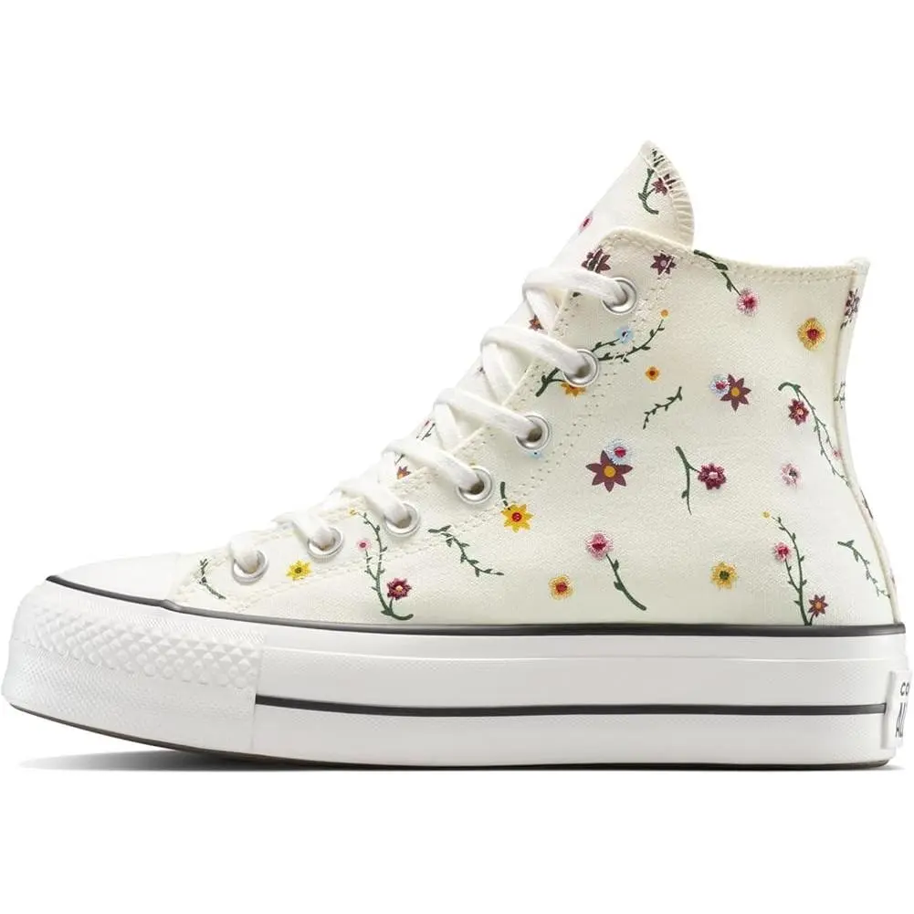 Converse Womens Chuck Taylor All Star Lift Platform Embroidered Blooms - 9.5