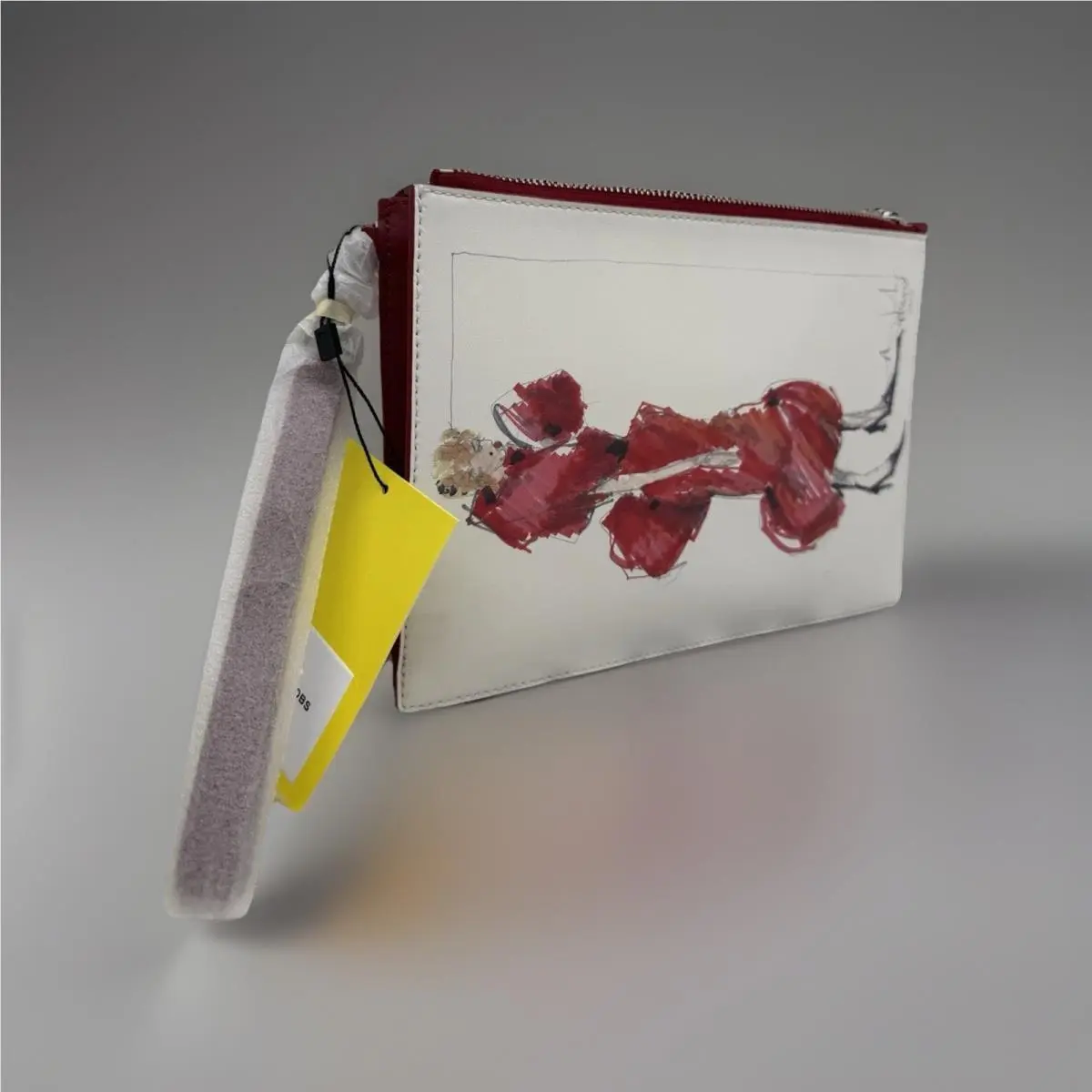 Marc Jacobs The Runway Colorful Illustration Leather Wristlet-true Red