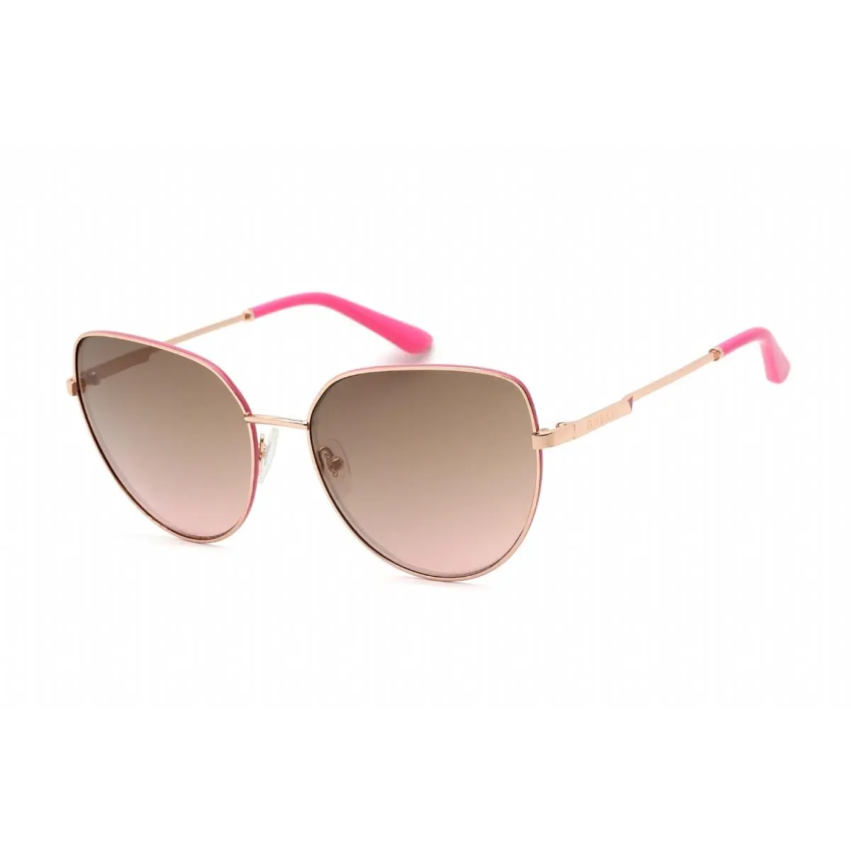 GU7784 28G Shiny Rose Gold/brown Mirror 59-17-140 Sunglasses by Guess