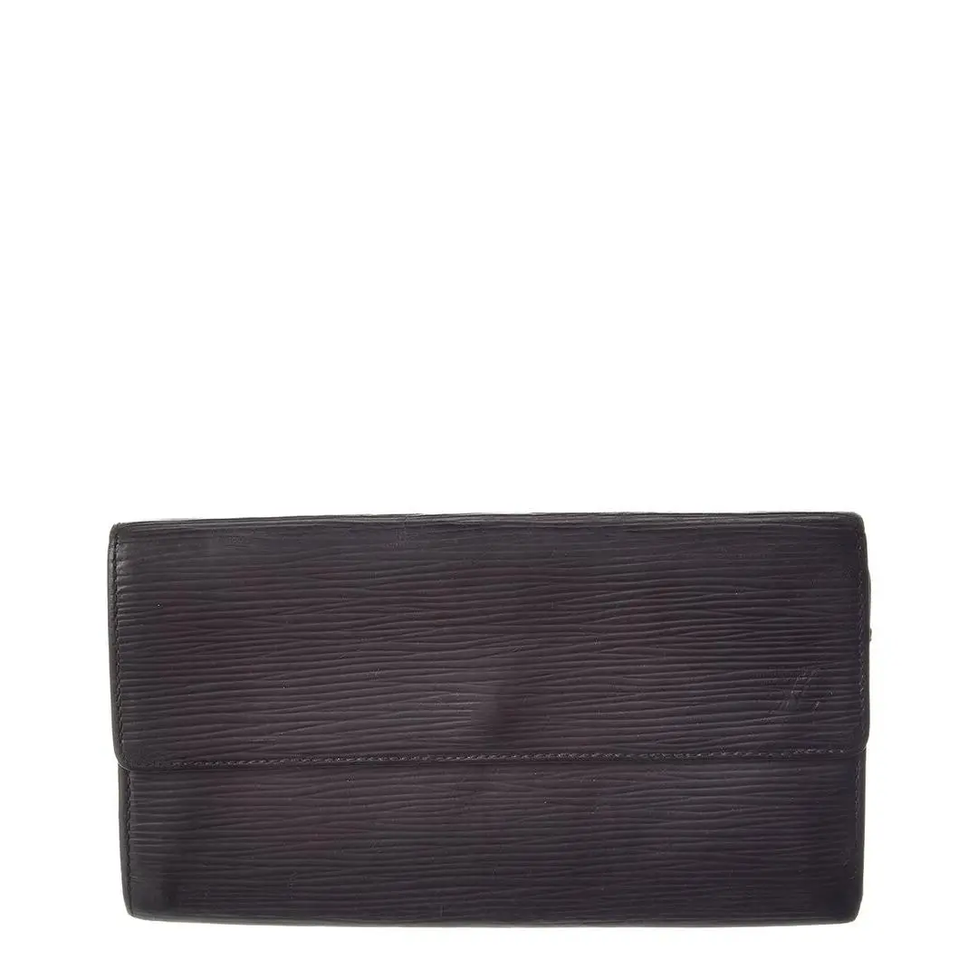 Louis Vuitton Black Epi Leather Sarah Wallet Pre-loved Women`s