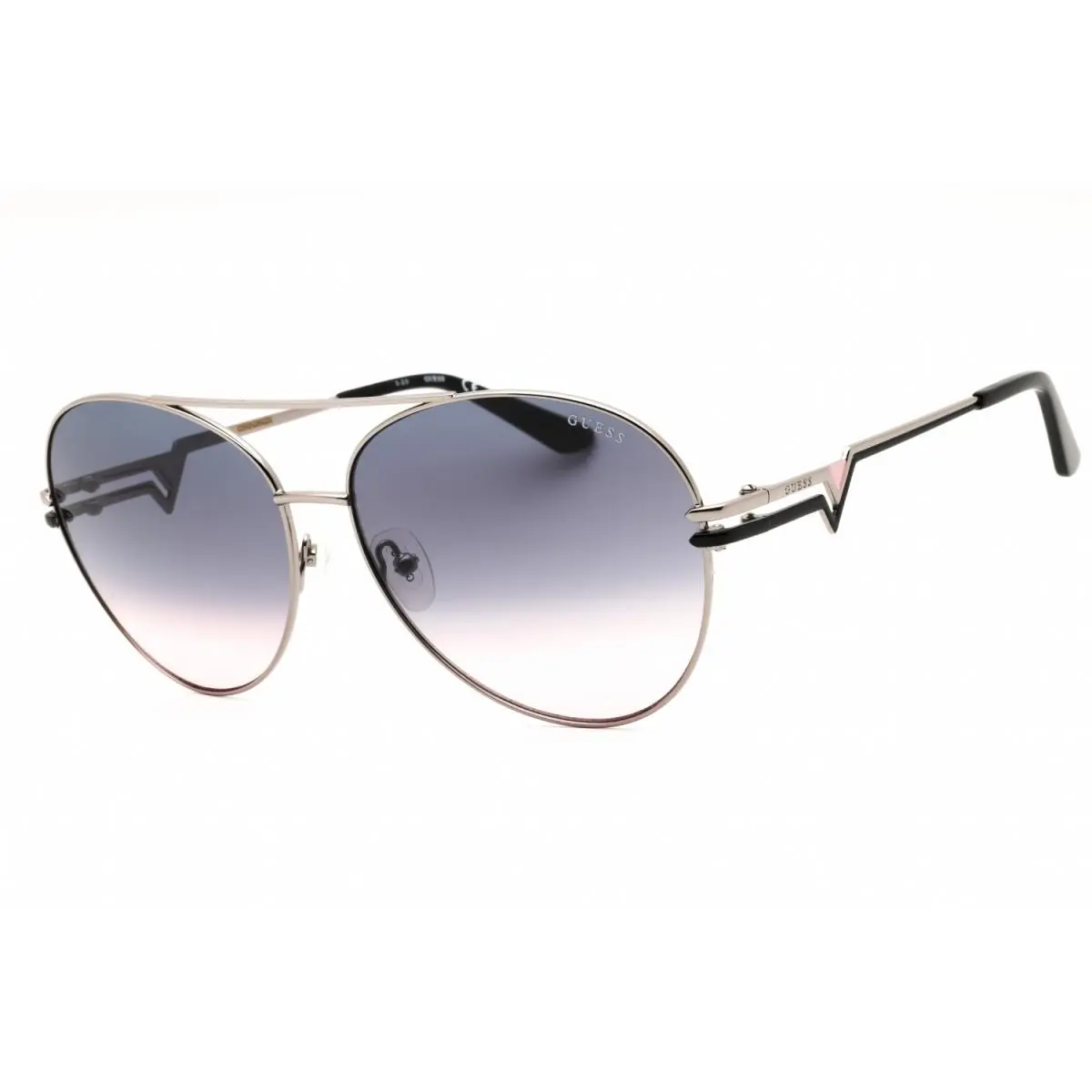 GU7735 10B Shiny Light Nickeltin/smoke Gradient 64-15-140 Sunglasses by Guess