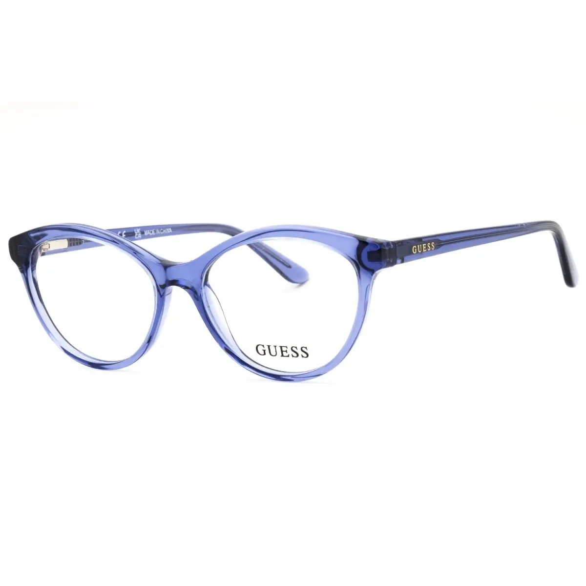 Guess GU50273 090 Shiny Blue 49mm Eyeglasses