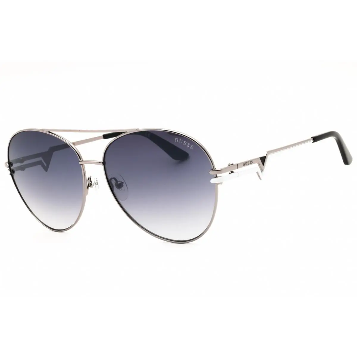 GU7735 08B Shiny Gunmetal/smoke Gradient 64-15-140 Sunglasses by Guess