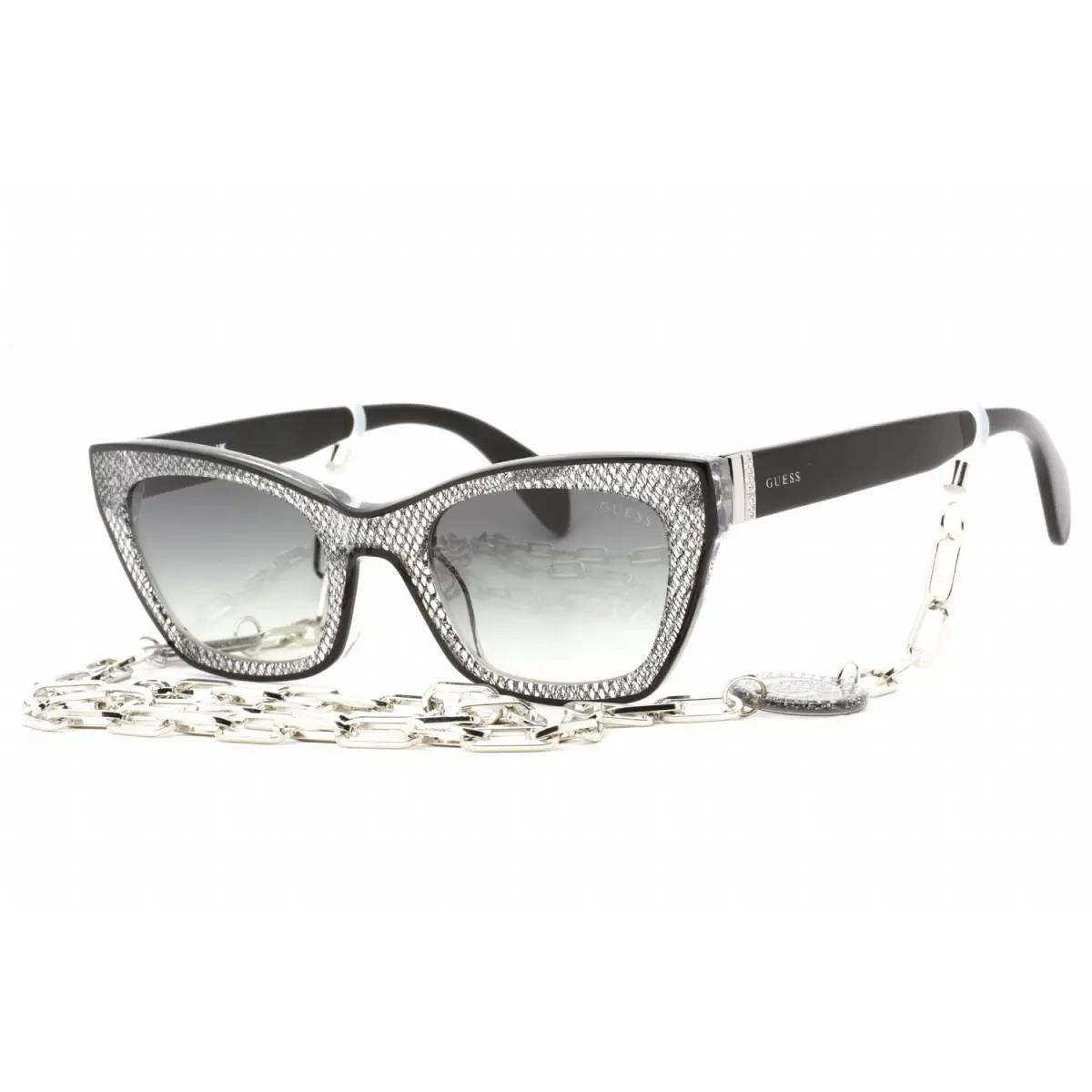 GU7873 01B Shiny Black/smoke Gradient 53-23-145 Sunglasses by Guess