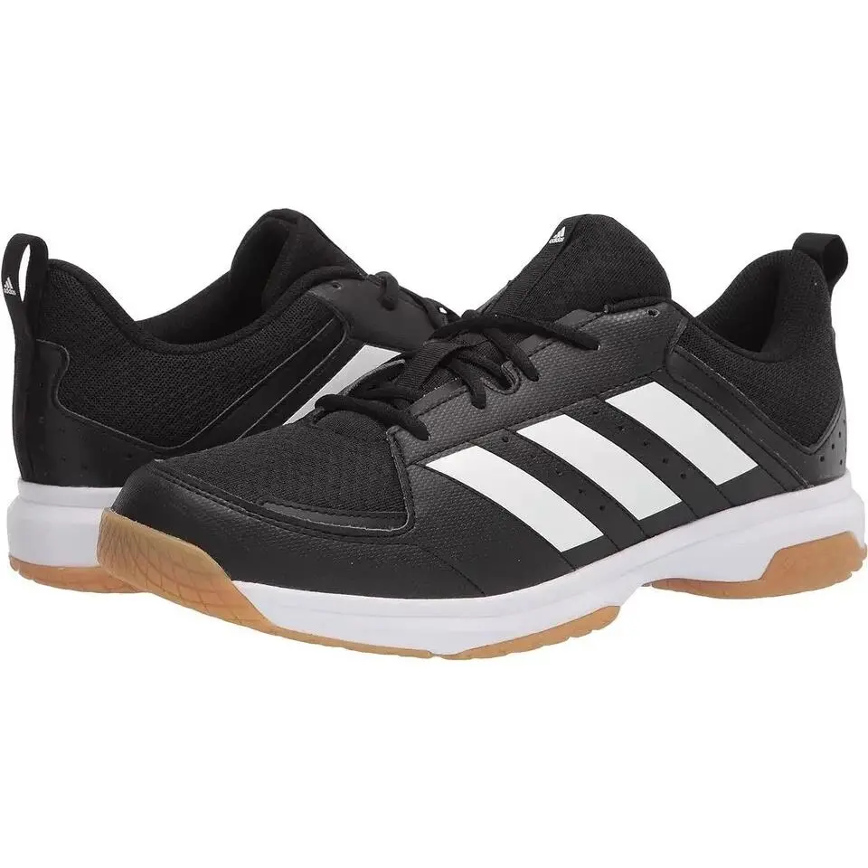 Adidas Men`s Ligra 7 Track Field Indoor Shoe Black/white/gum 100%Authentic
