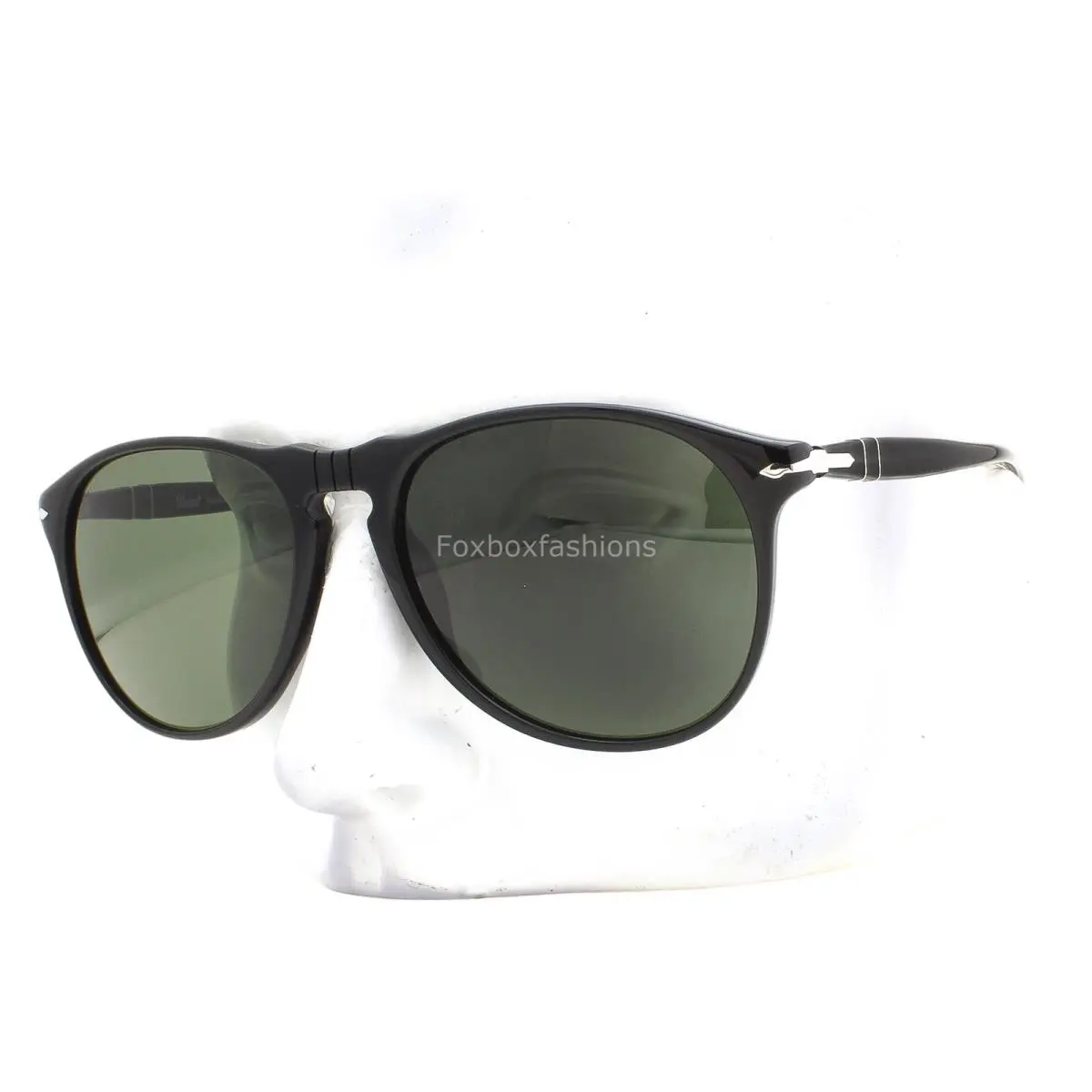 Persol Sunglasses PO9649S 95/31 Polished Black Green Glass 55mm with Case