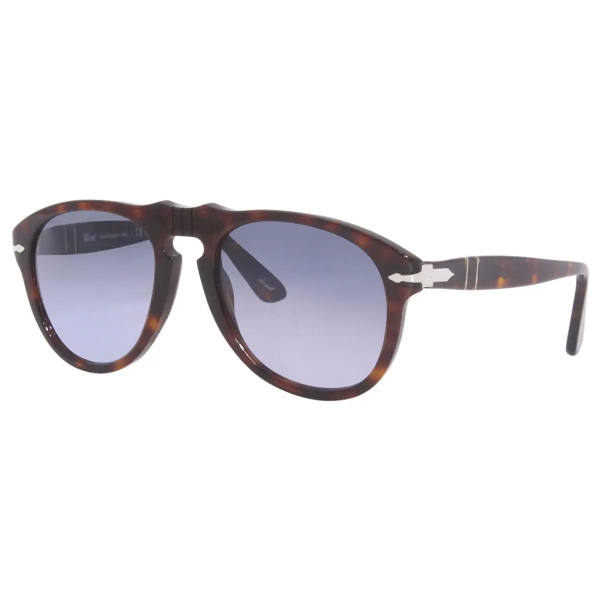 Persol 649 24/86 Sunglasses Men`s Havana/gradient Light Blue Lenses Pilot 54mm - Frame: Havana, Lens: Blue