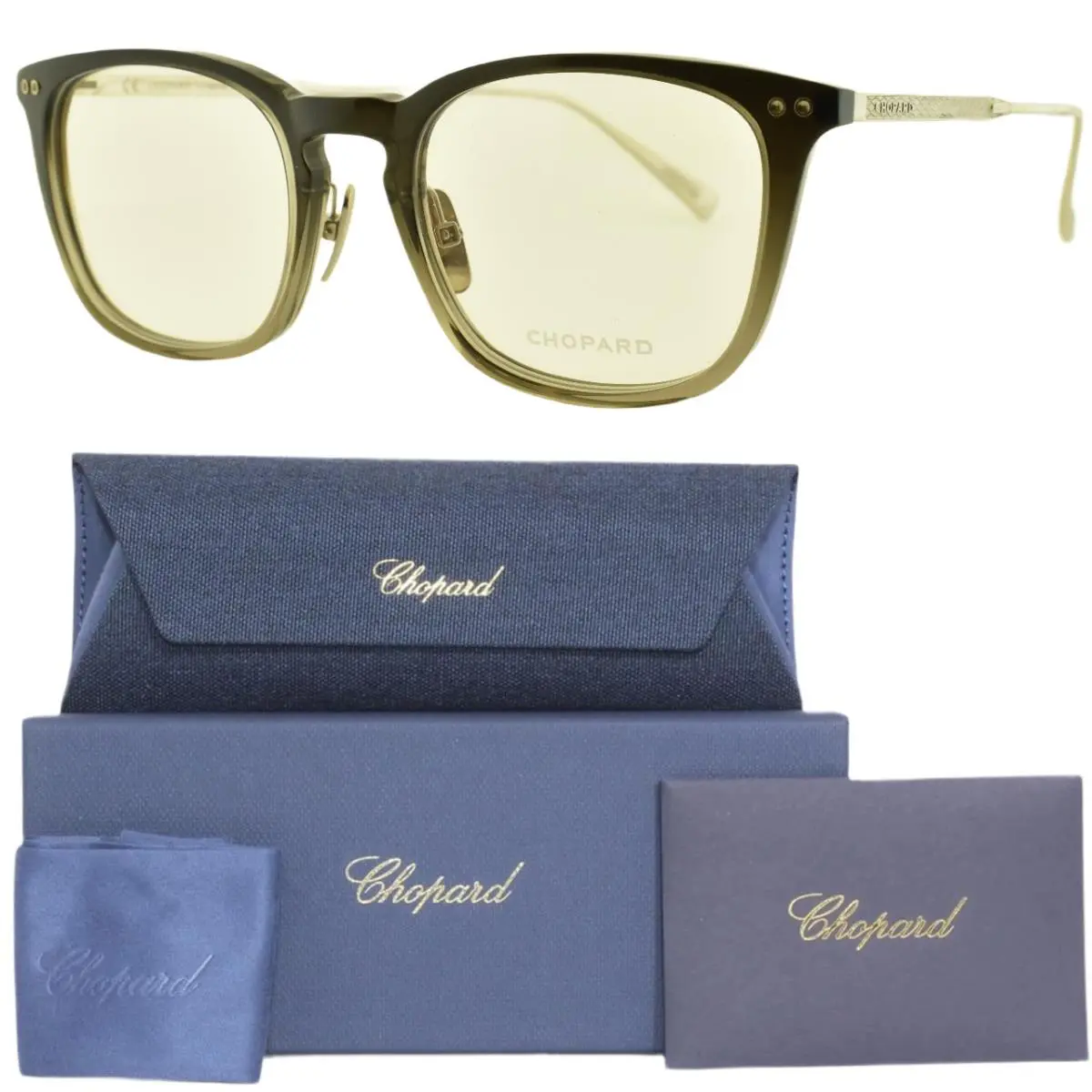 Chopard VCH248 07ME Grey Square Full Rim Unisex Optical Frame Eyeglasses