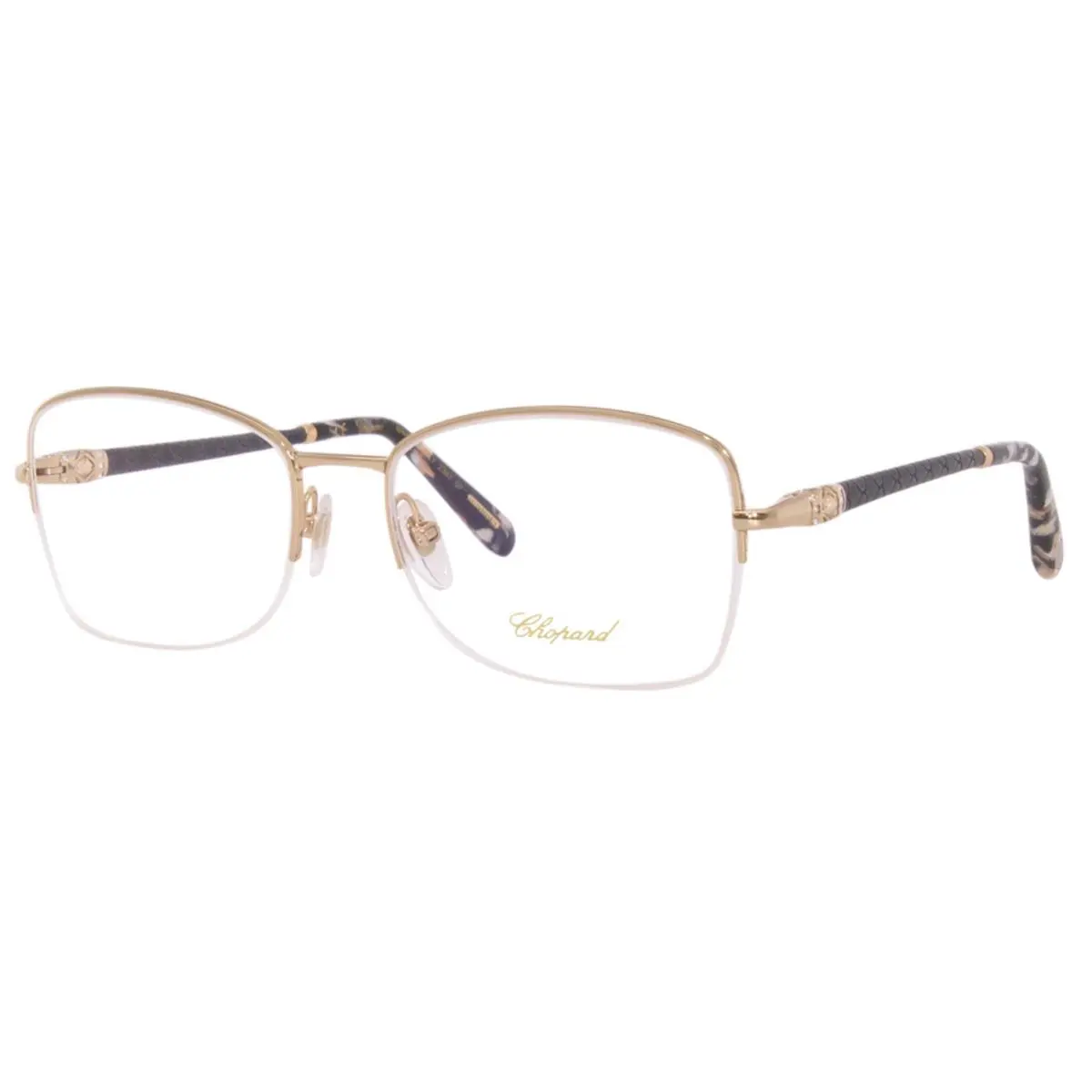 Chopard VCHC72S 0300 Eyeglasses Women`s Gold/23KT Gold Plated Semi Rim 55-18-135
