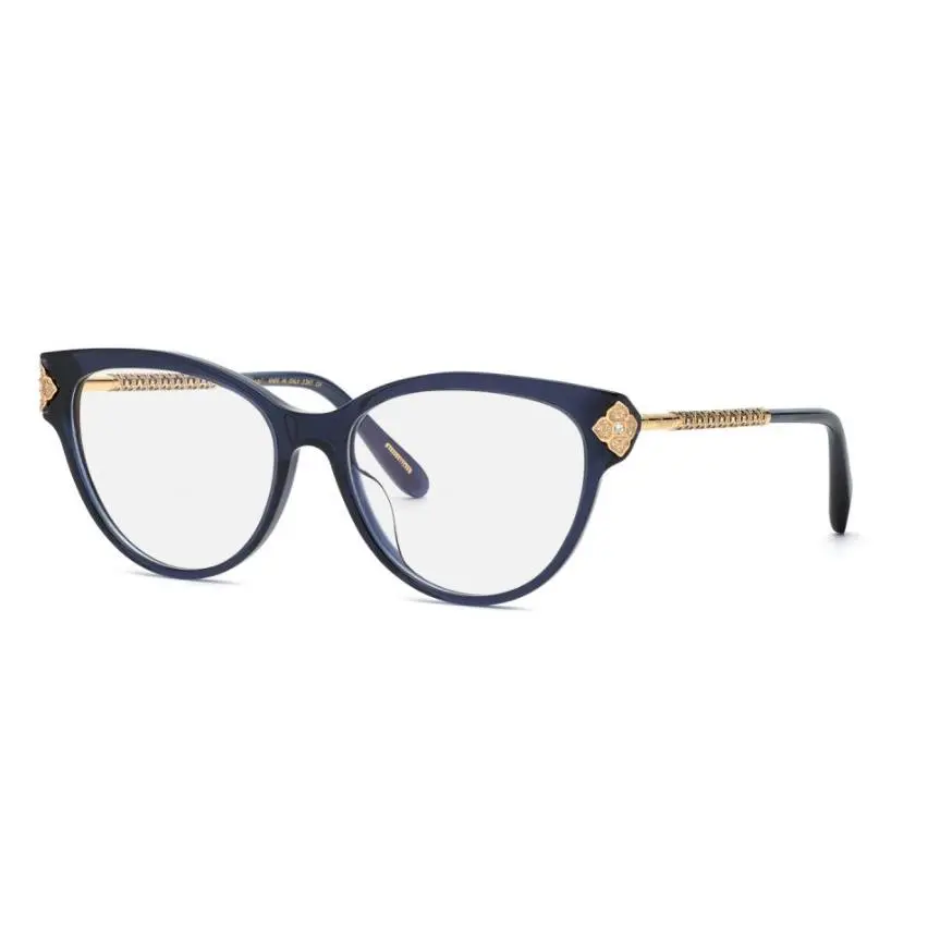 Chopard VCH332S 0Z35 5 Titanium Eyeglasses Women`s Shiny Gold Full Rim 54mm