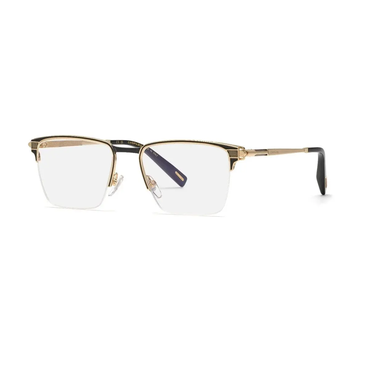 Chopard VCHL20 0301 Oro Rose` Luc.c/parti Nero Luc 54/19/145 Men`s Eyewear Frame