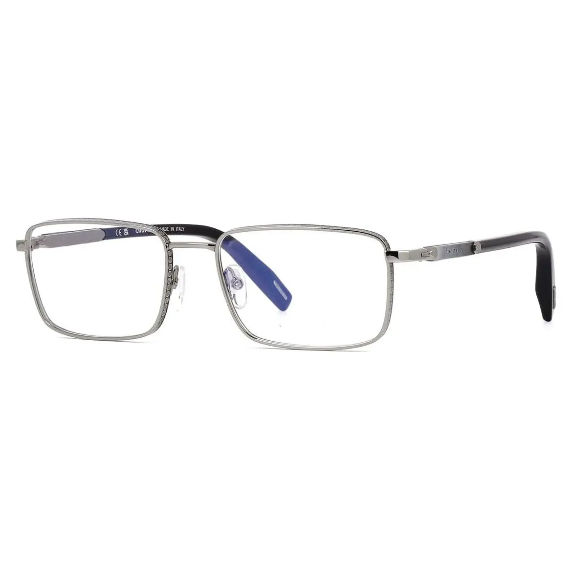Chopard Men`s Eyeglasses Shiny Ruthenium Rectangular Frame VCHL48 0508 58