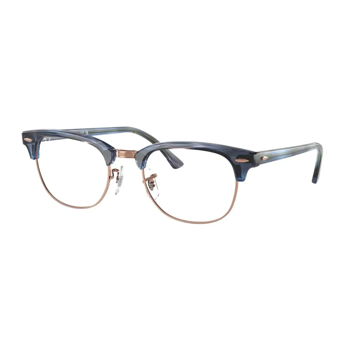 Ray-ban Clubmaster Eyeglasses RB 5154 8374 51-21 Striped Blue Gold Frames