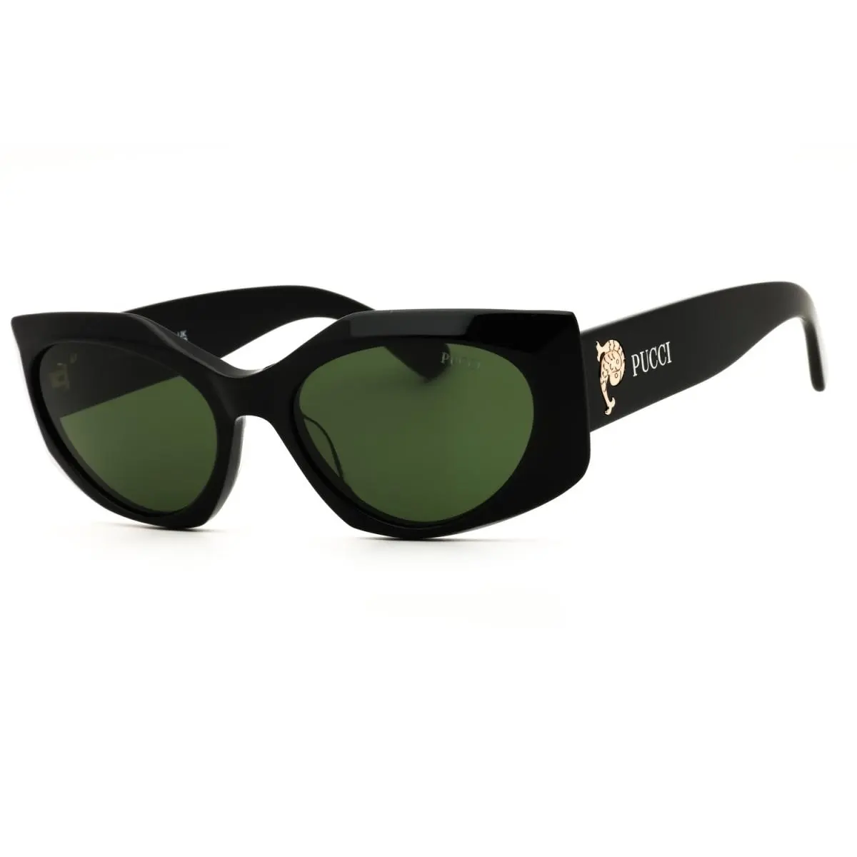 EP0216 01N Shiny Black/green 55-18-140 Sunglasses by Emilio Pucci