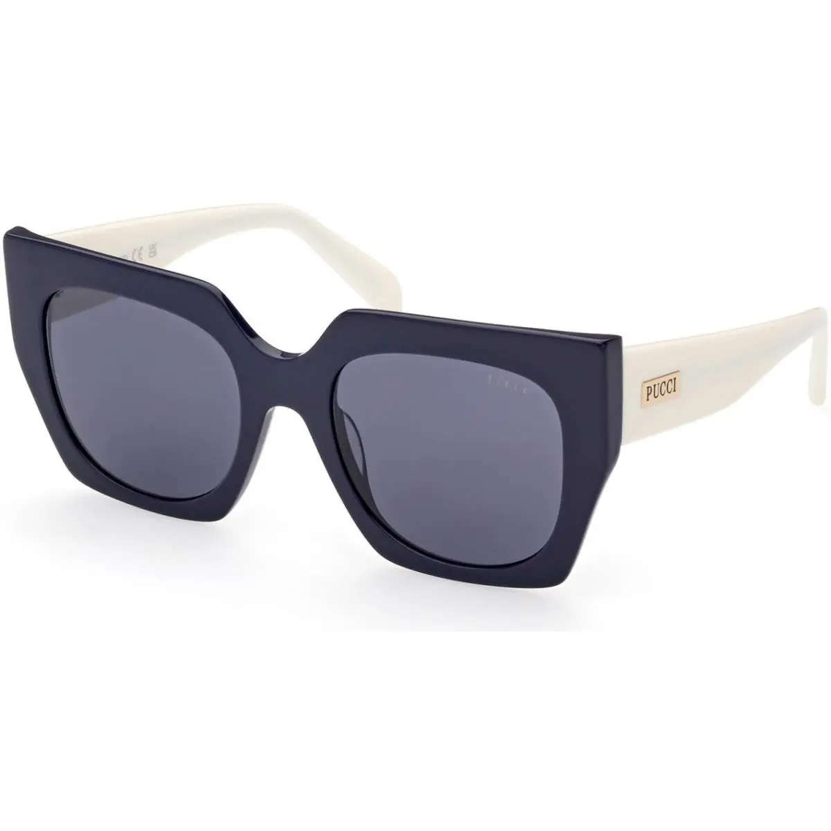 Emilio Pucci EP 0197 Shiny Blue / White 90V Size 52 Sunglasses