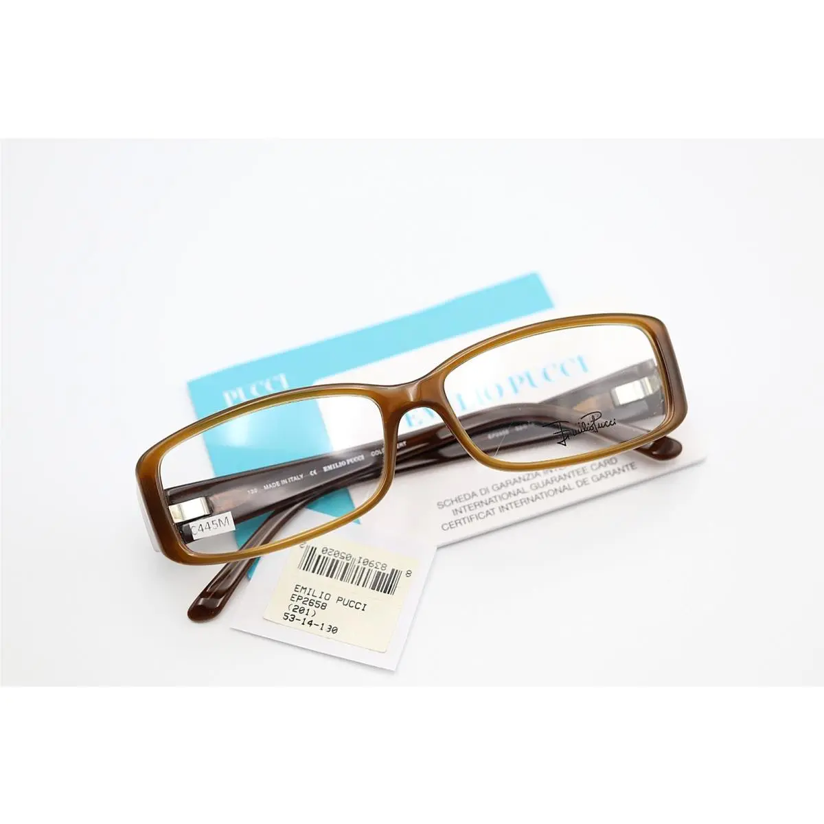 Emilio Pucci EP2658 201 Brown 53-14-130 Eyeglass Frames Flex Hinges Italy