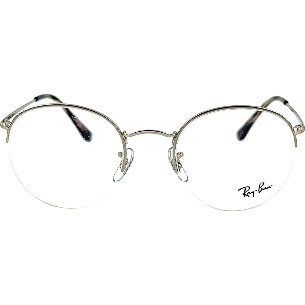 Ray Ban RB3947V Unisex Round Semi Rimless Eyeglass Frame 2501 Silver 51-22 - Frame: Silver