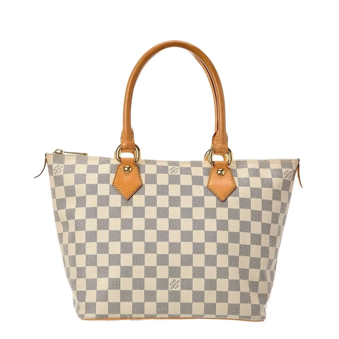 Chanel Louis Vuitton White Damier Azur Saleya Pm Pre-loved Women`s